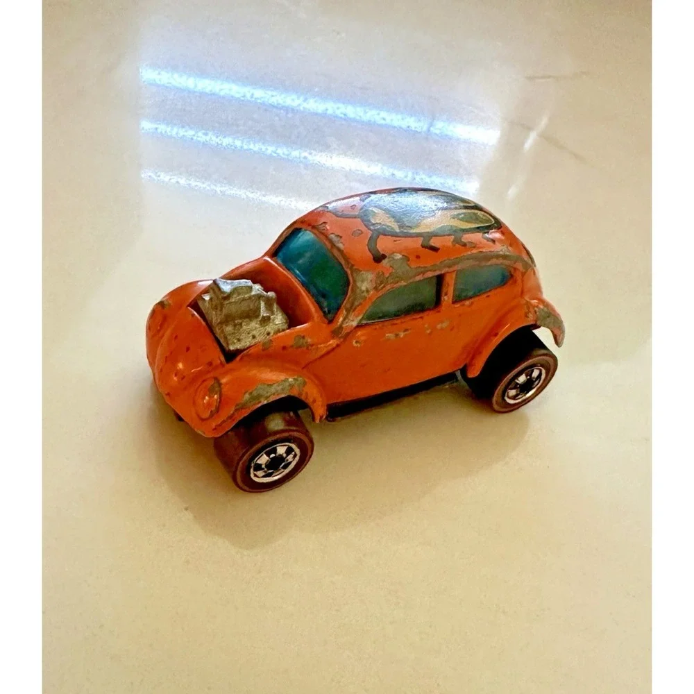 Hot Wheels 1967 Redline Volkswagen Beetle VW Bug Custom Orange Vintage Mattel